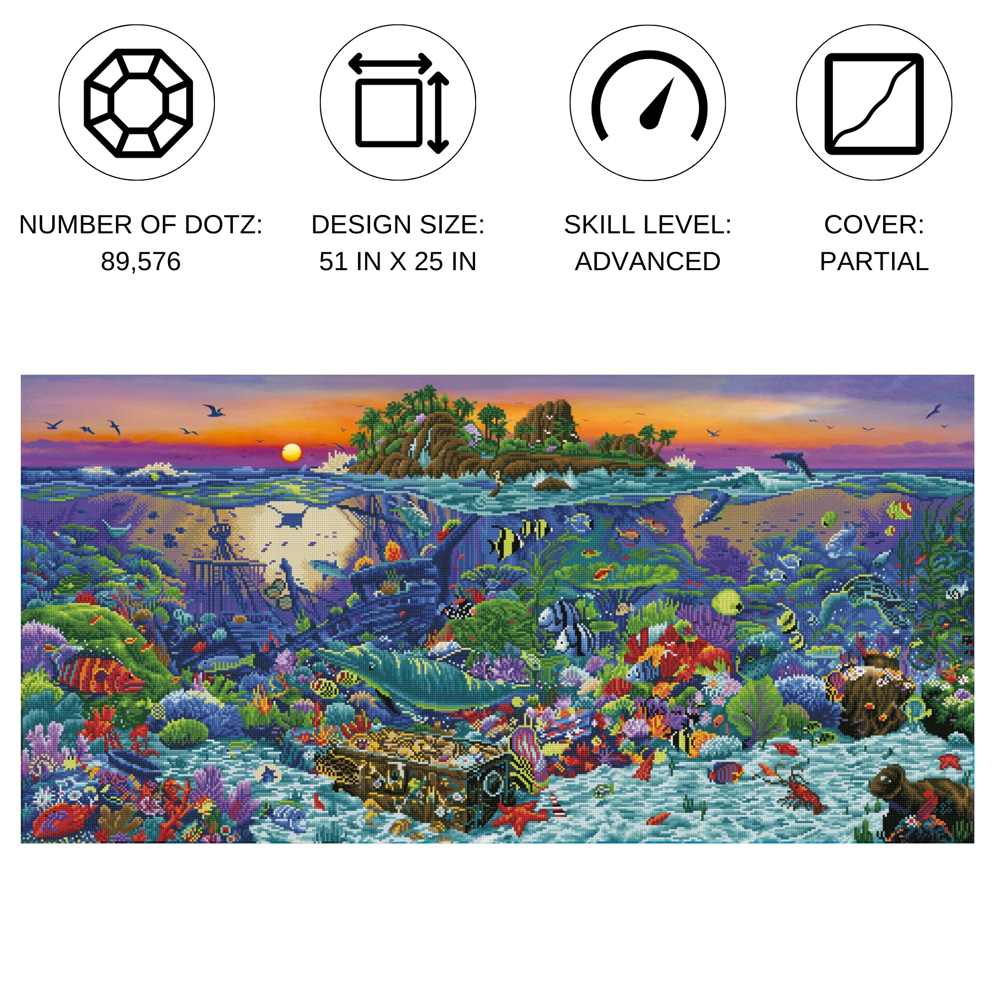 Diamond Dotz Coral Reef Island - 52.0" x 25.6"