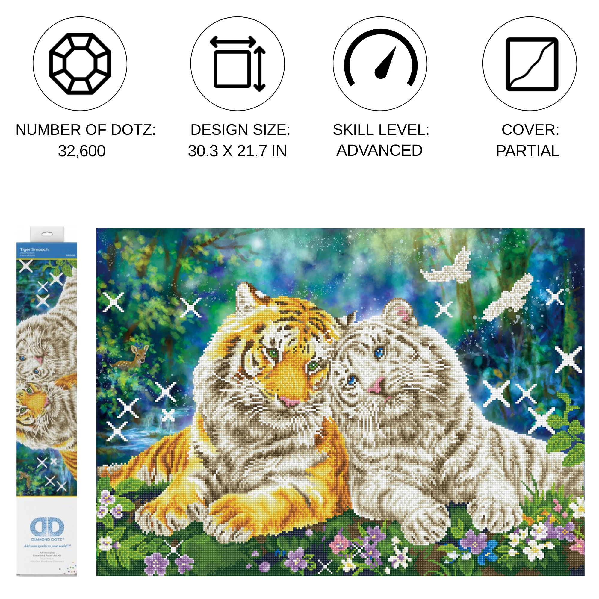 Diamond Dotz Tiger Smooch - 21.7" x 30.3"