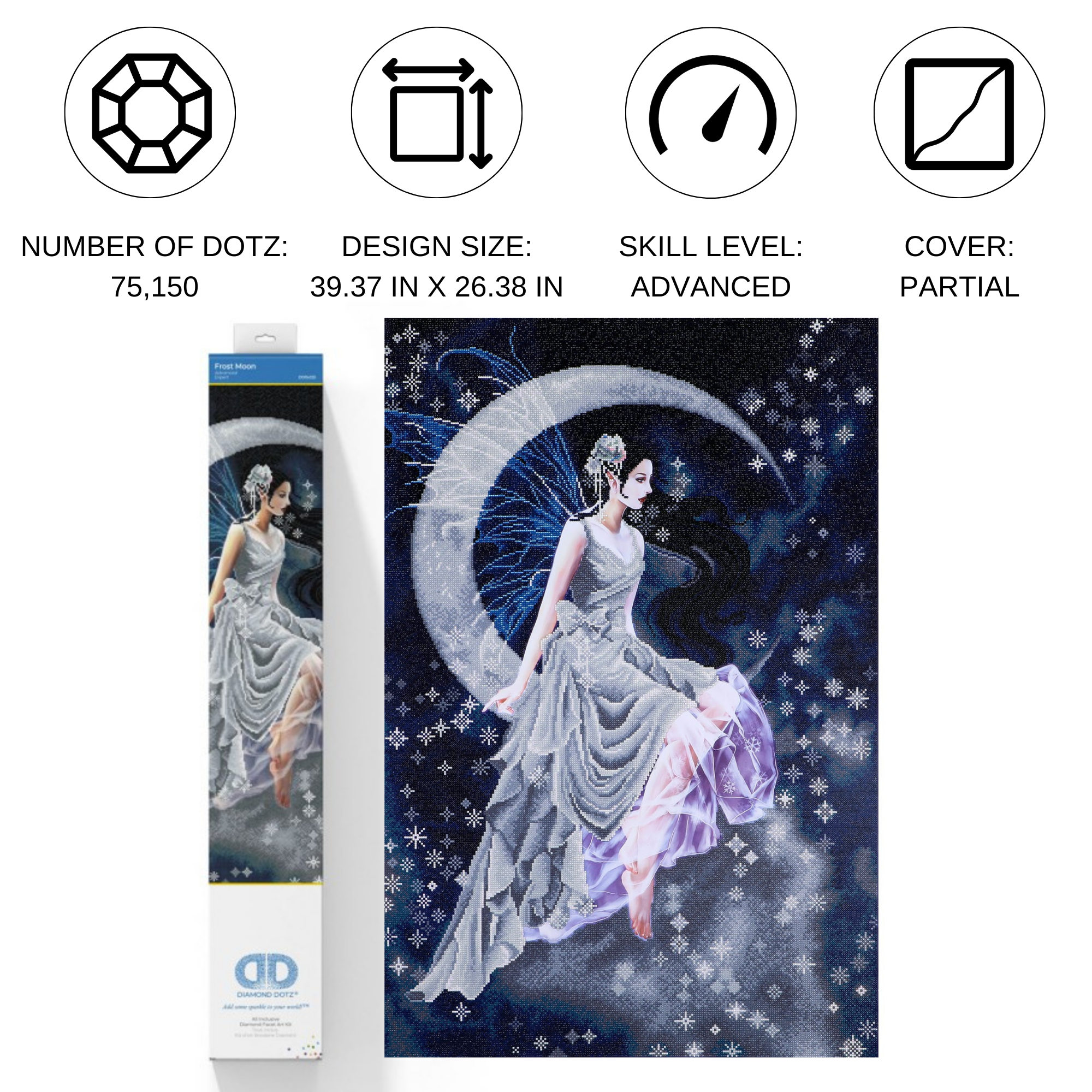 Diamond Dotz Frost Moon - 26.4" x 39.4"