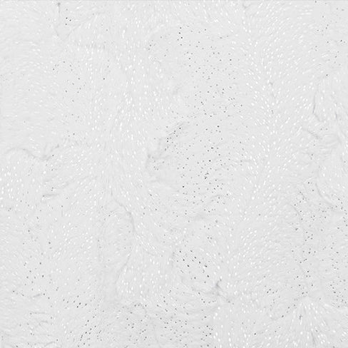 Snow/Silver Luxe Cuddle Dazzle 58/60" Fabric Per Yard