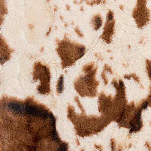 Ivory/Brown Luxe Cuddle Wild Pony 58/60" Fabric Per Yard