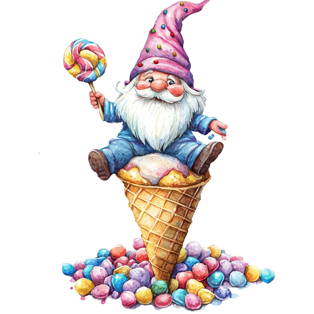 Ice Cream Gnome Fabric Panel 29