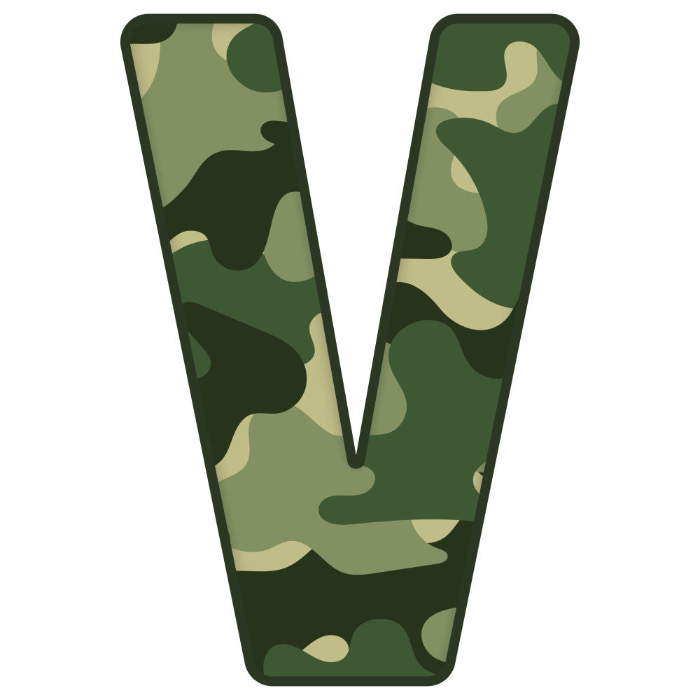 Green Camo Alphabet Fabric Panel 14