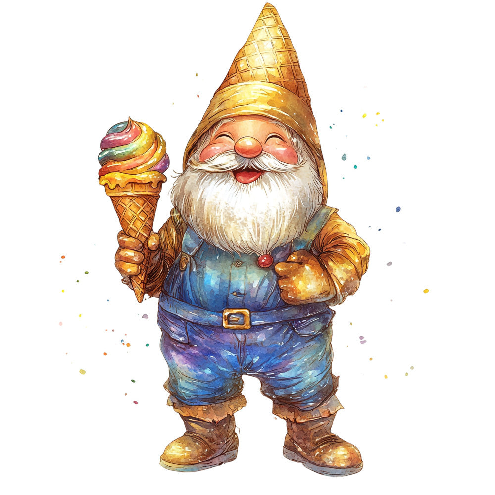 Ice Cream Gnome Fabric Panel 21
