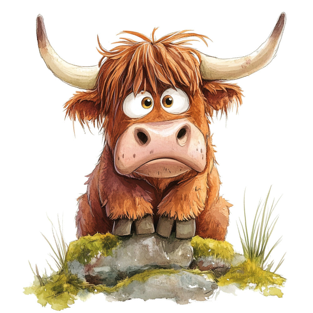 Adorable Highland Cow Fabric Panel 17