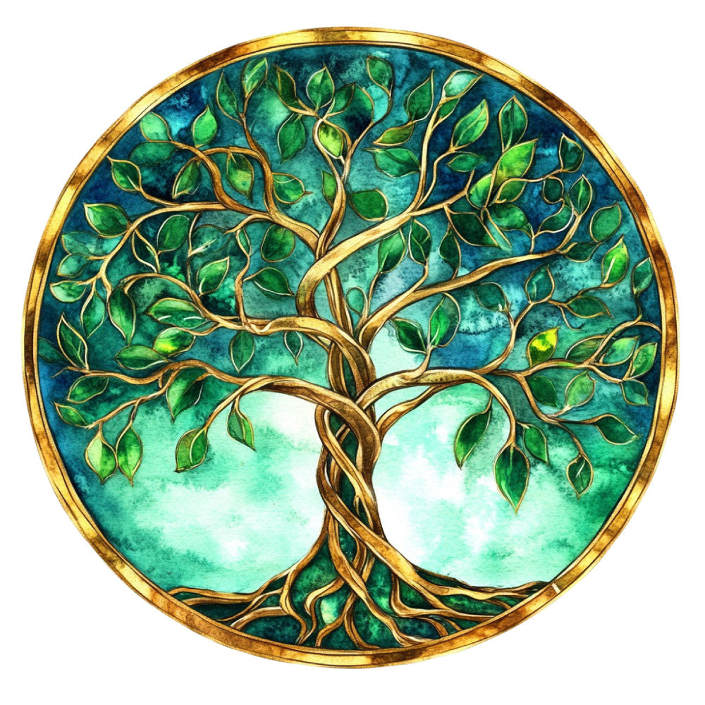 Tree of Life Stained Glass Fabric Panel 18
