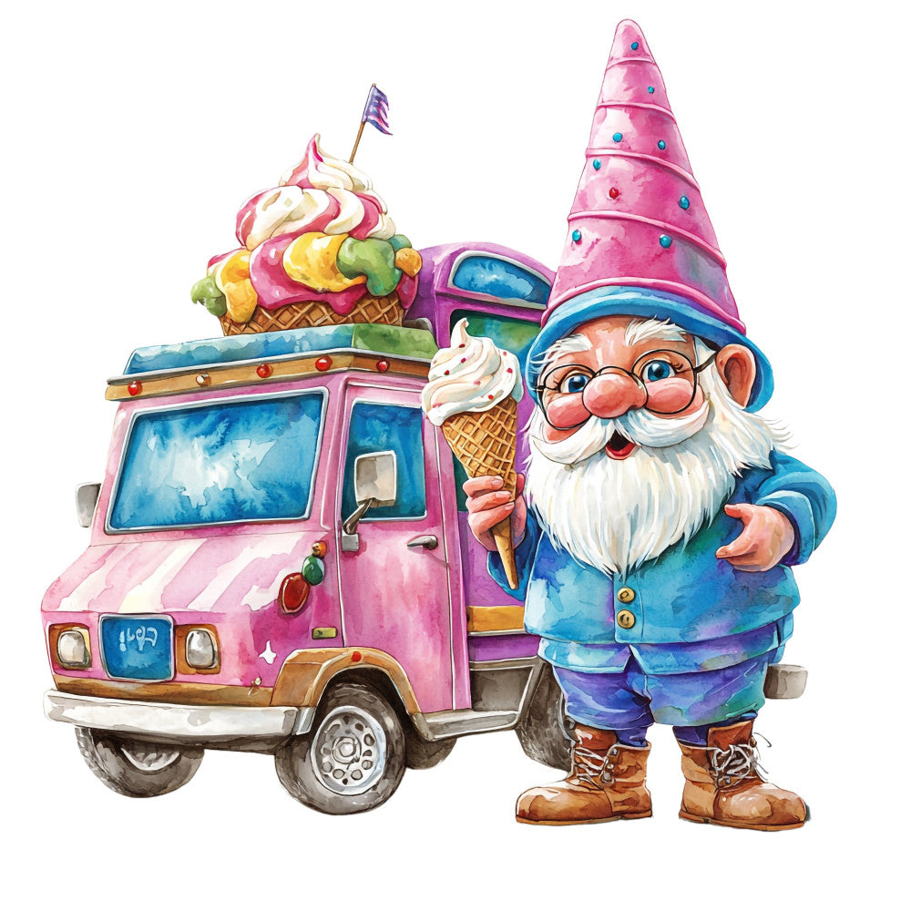 Ice Cream Gnome Fabric Panel 25