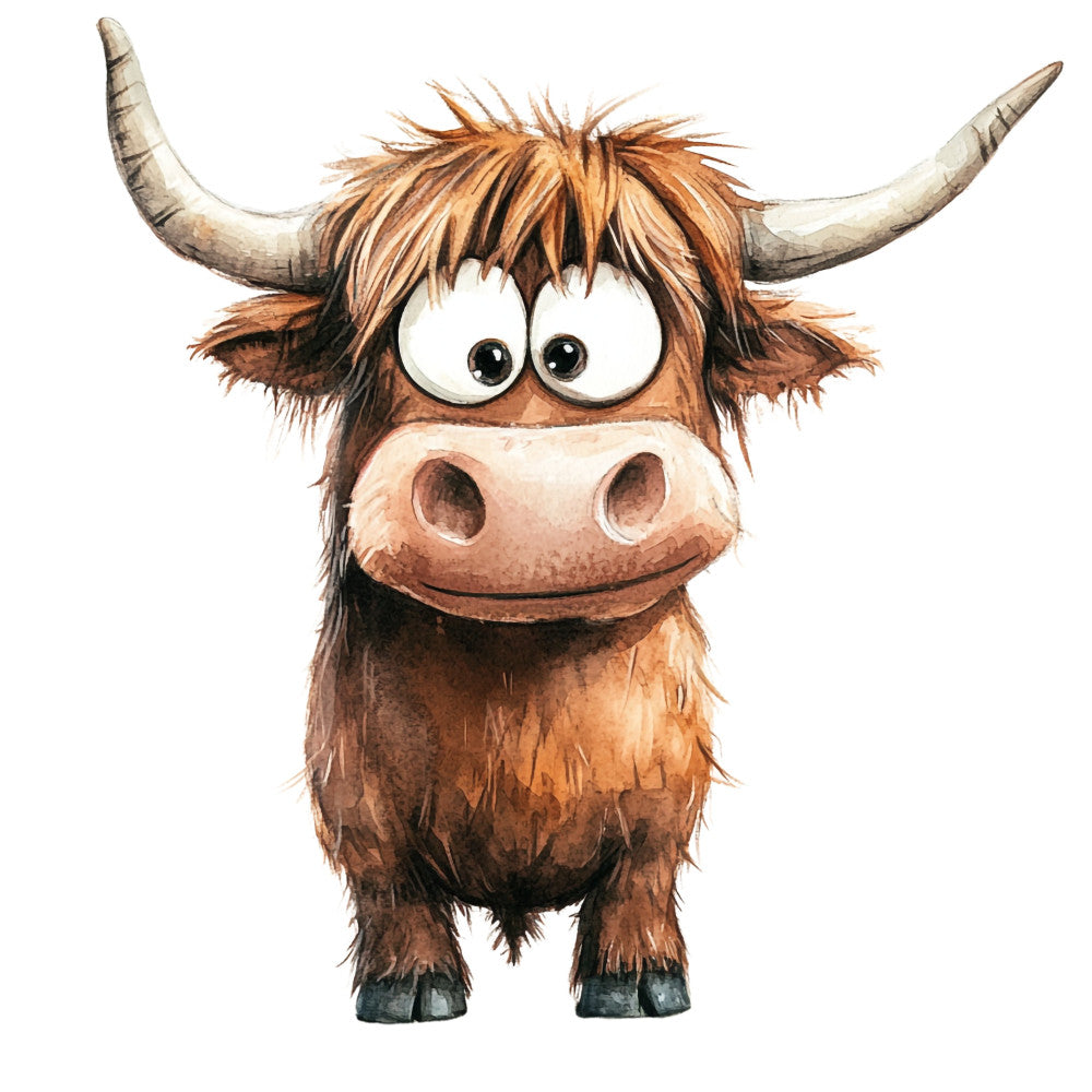 Adorable Highland Cow Fabric Panel 6