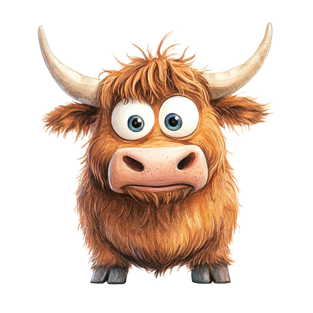 Adorable Highland Cow Fabric Panel 29