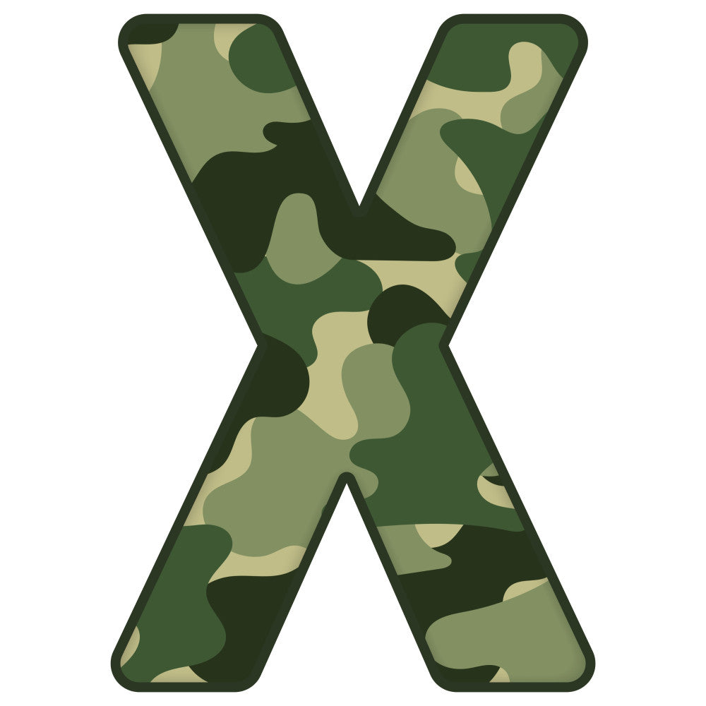 Green Camo Alphabet Fabric Panel 16