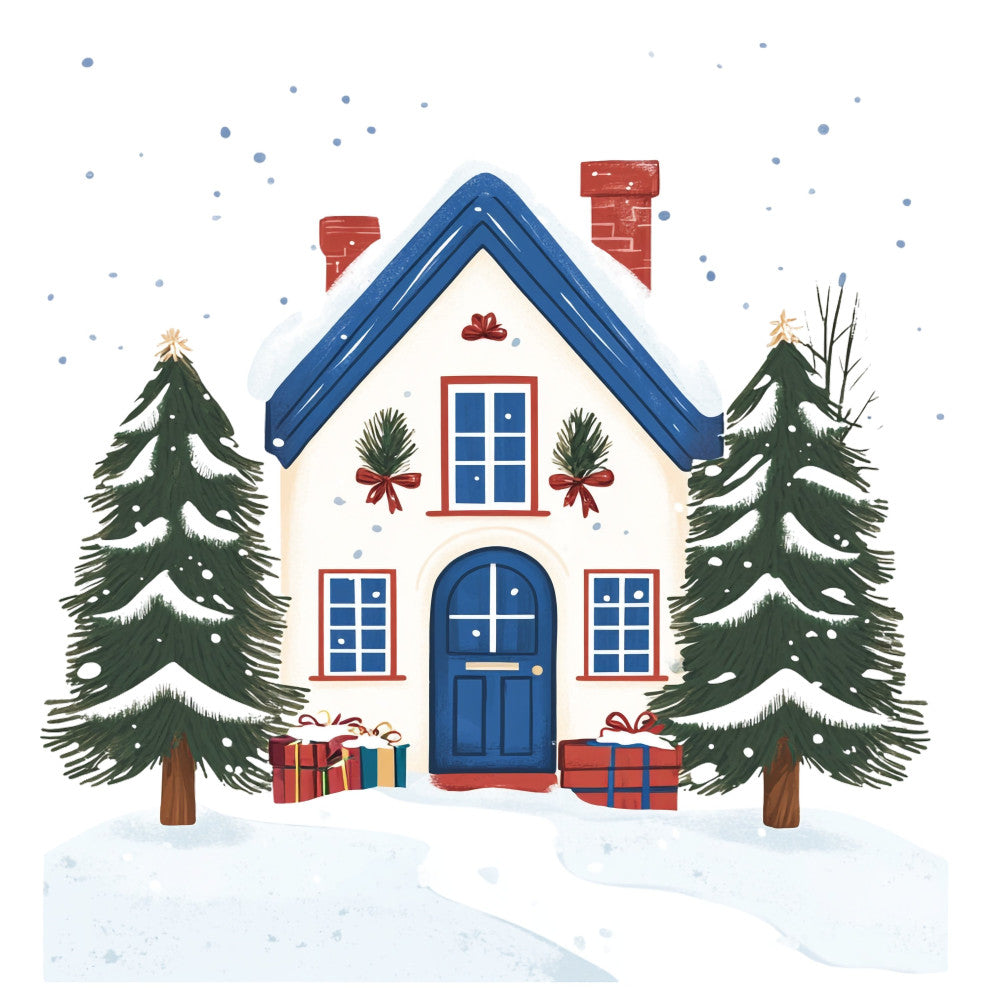 Whimsical Christmas House Fabric Panel 15