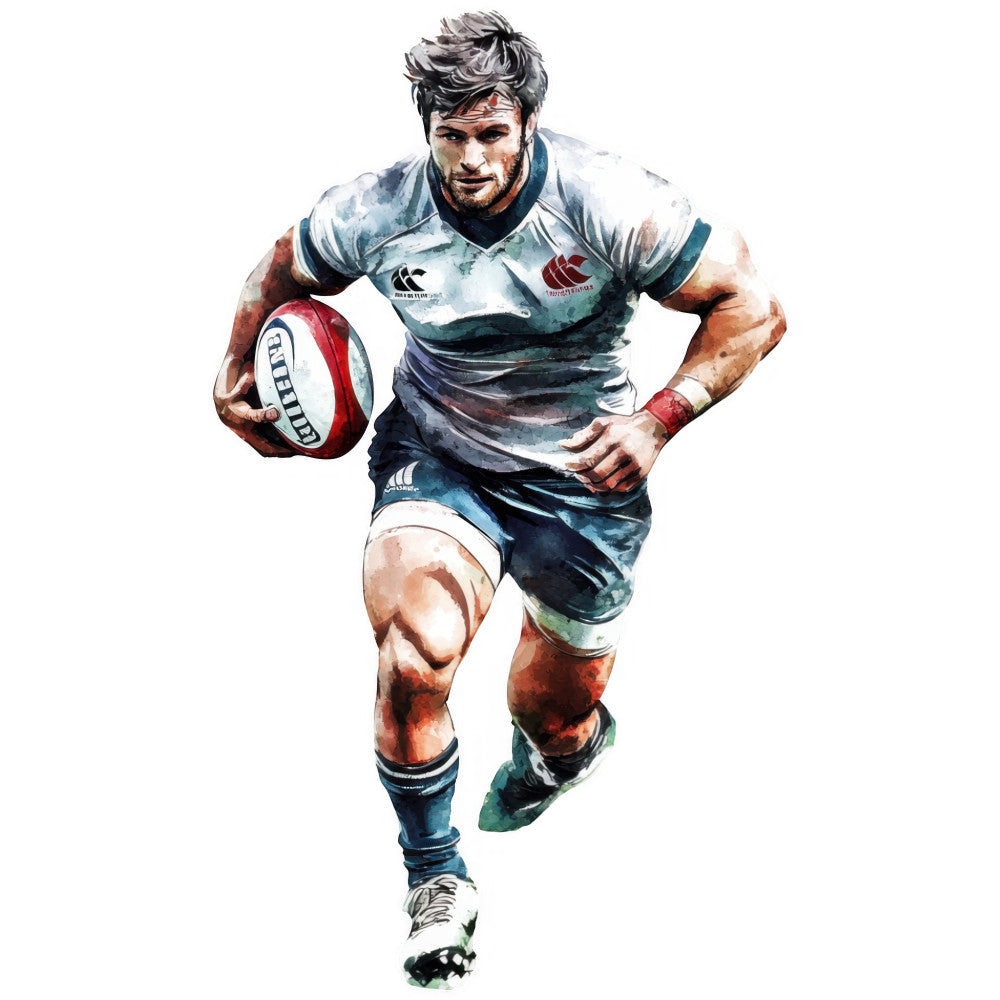 Watercolor Rugby Fabric Panel 17