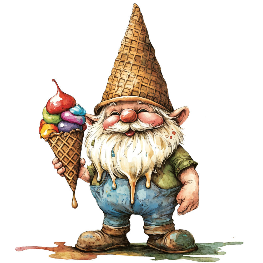 Ice Cream Gnome Fabric Panel 12
