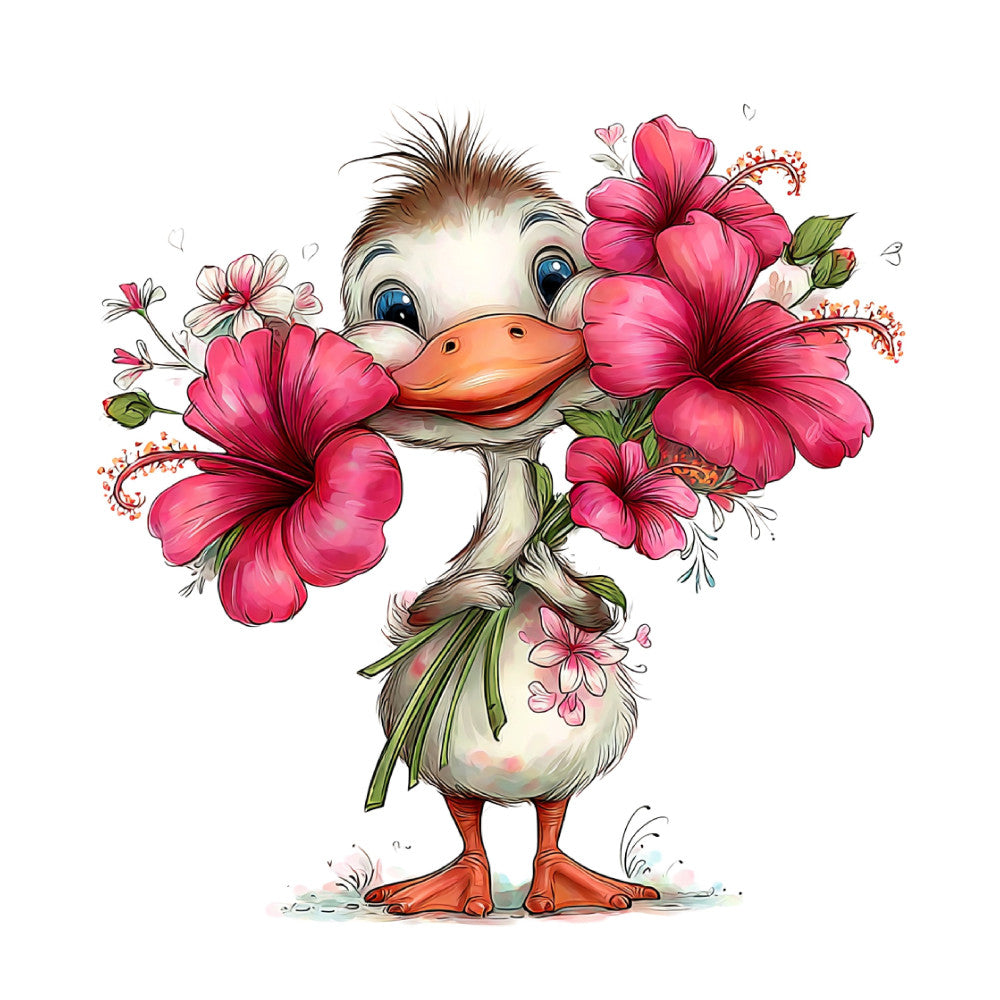 Whimsical Summer Goose Fabric Panel 28