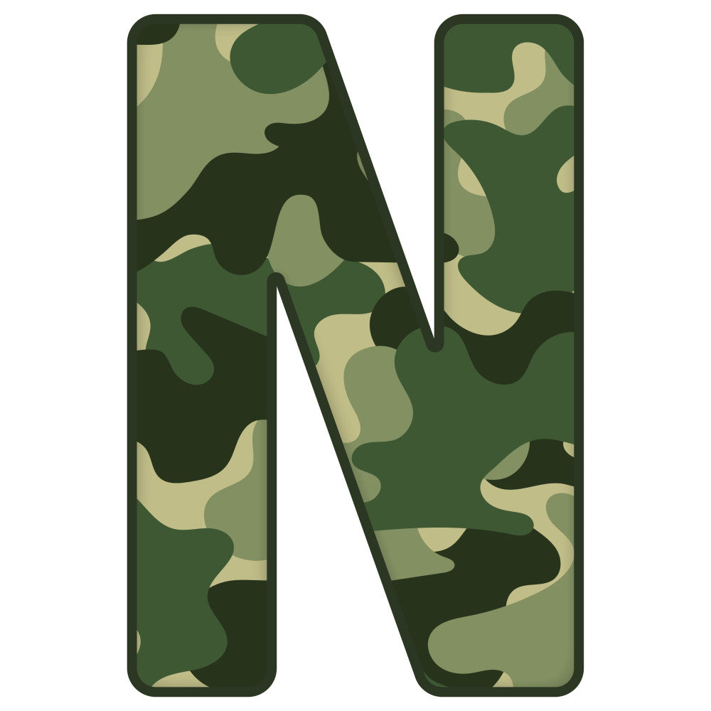 Green Camo Alphabet Fabric Panel 6