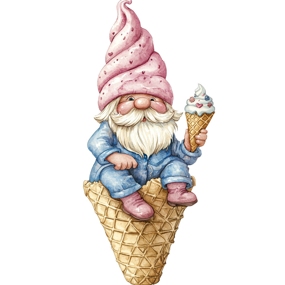 Ice Cream Gnome Fabric Panel 35