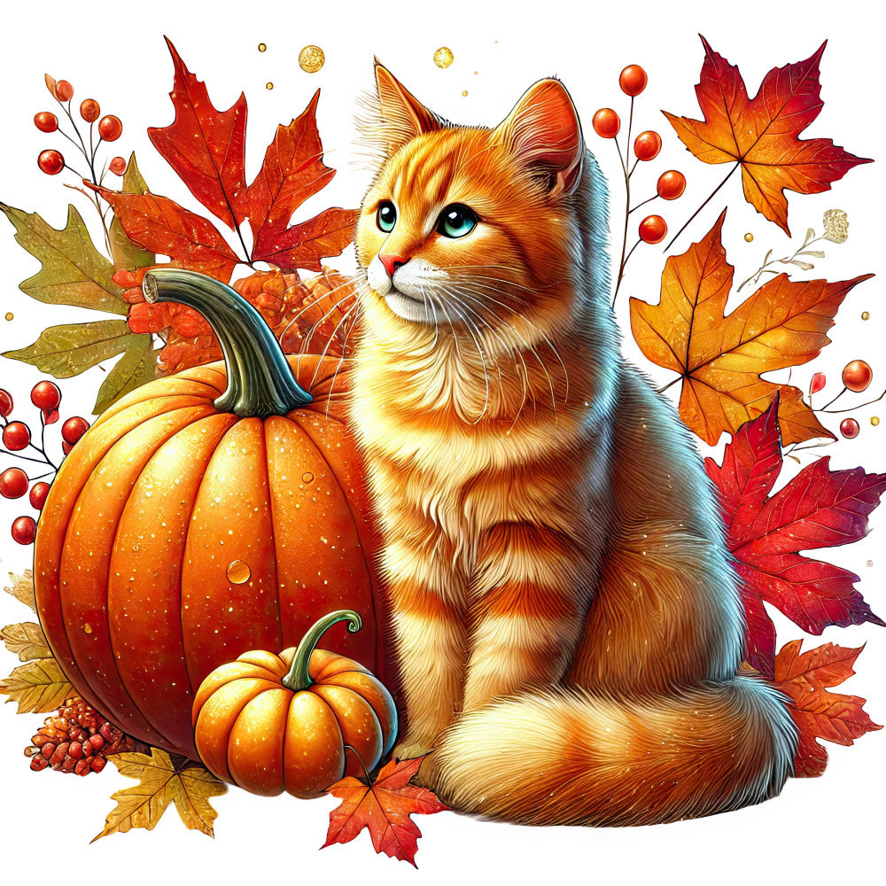 Autumn Cats Fabric Panel 14