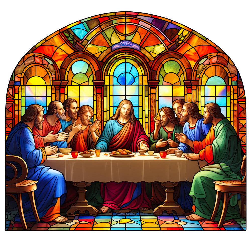 The Last Supper Stained Glass Fabric Panel 5