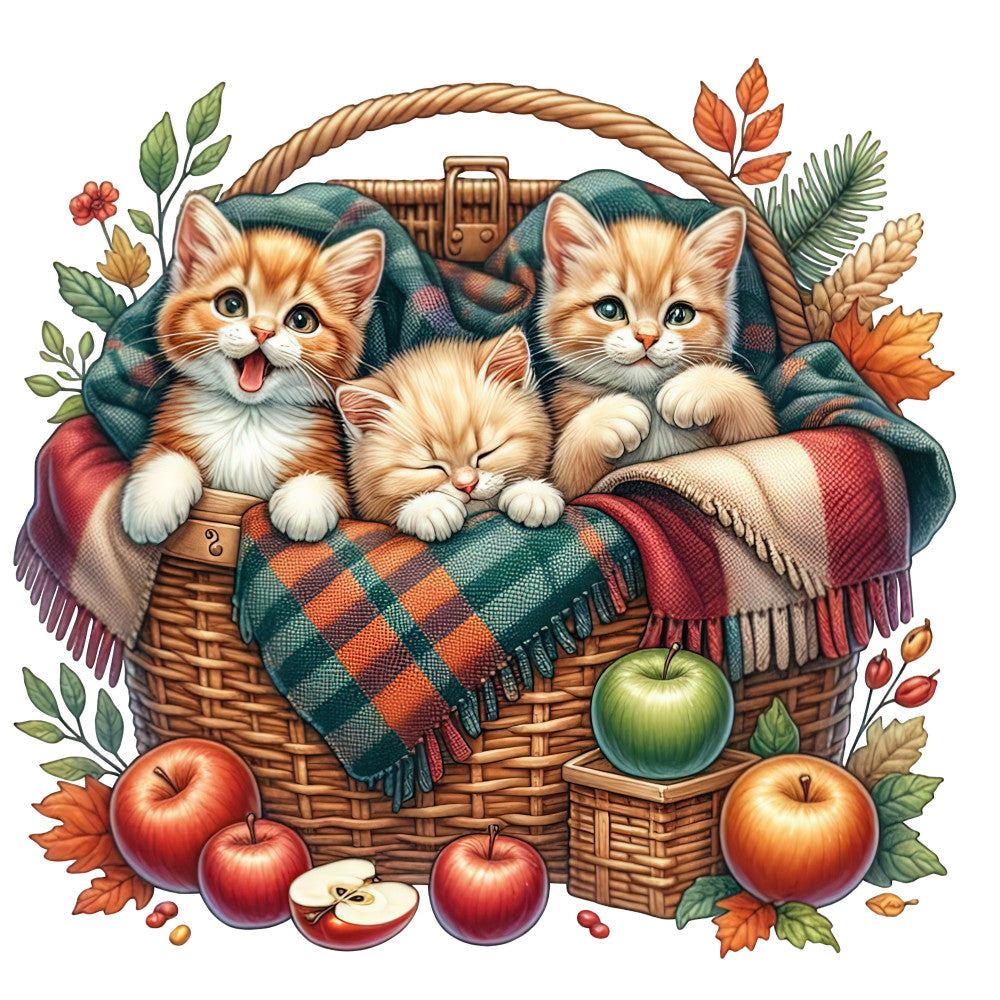 Autumn Cats Fabric Panel 28
