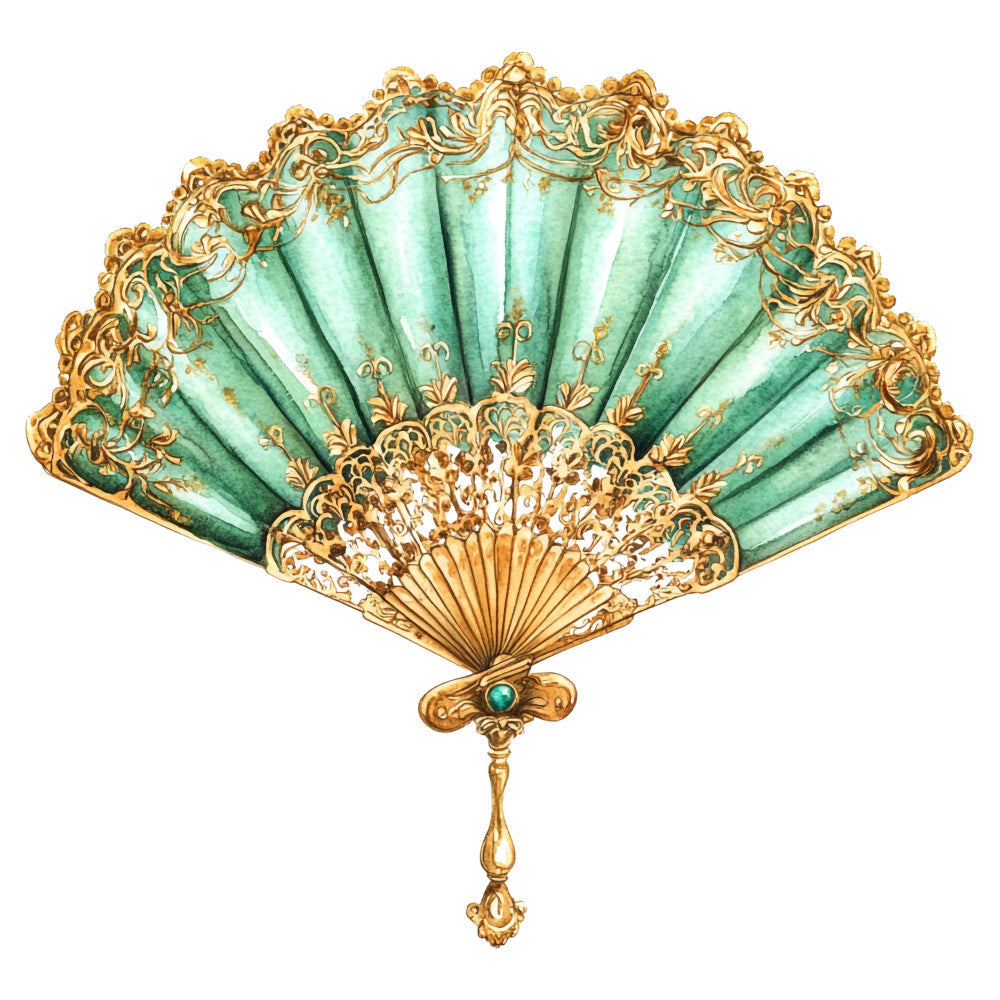 Emerald Victorian Lady Fabric Panel 1