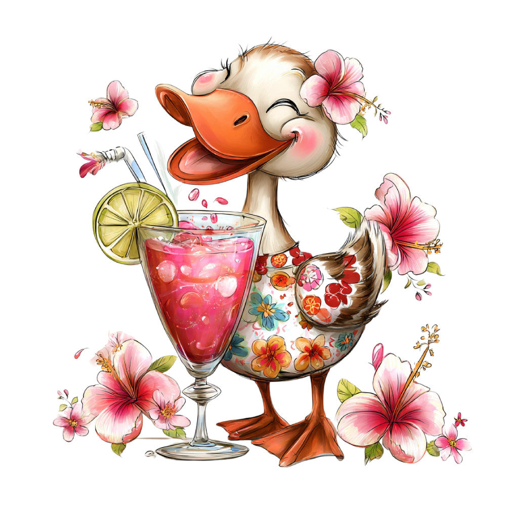 Whimsical Summer Goose Fabric Panel 31