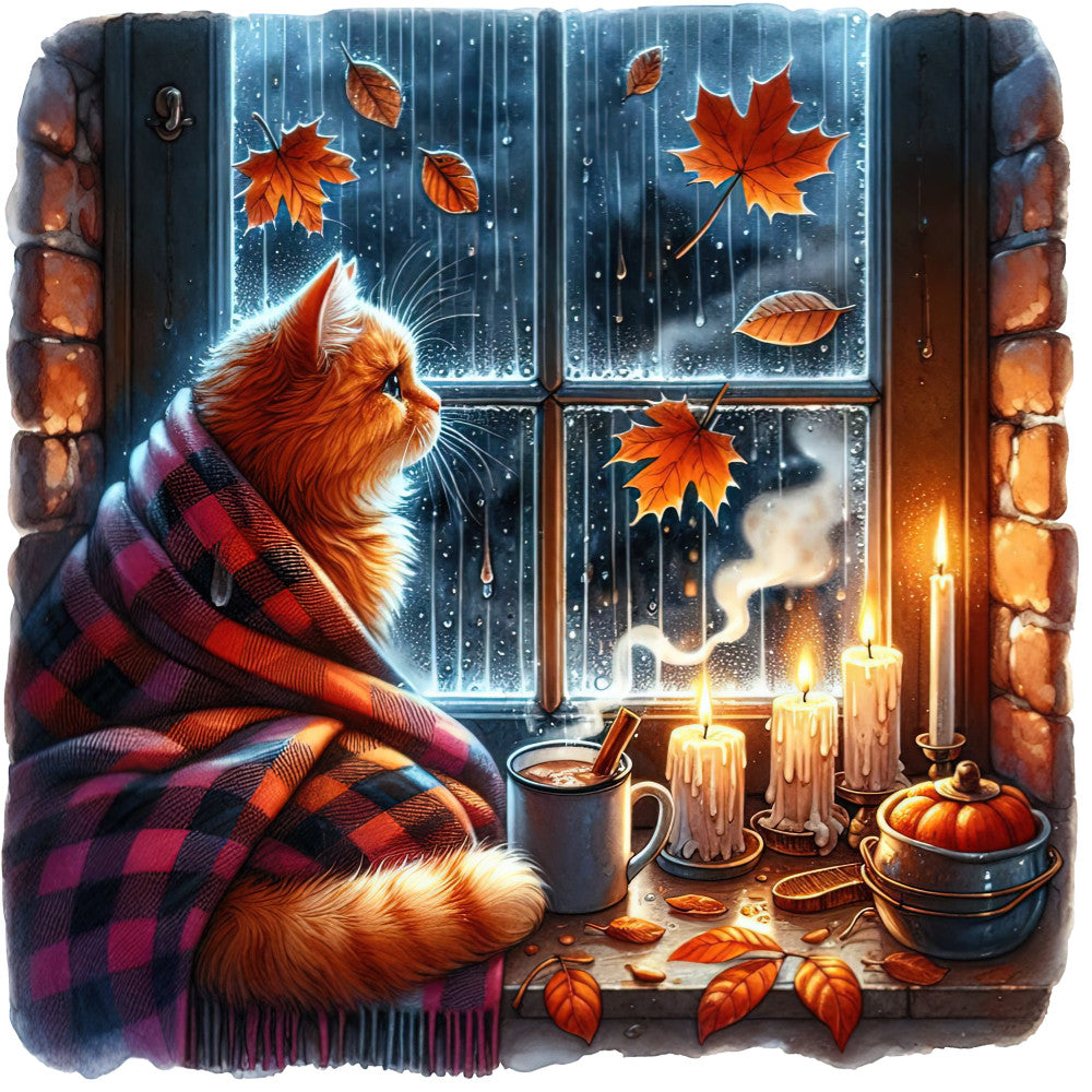 Autumn Cats Fabric Panel 77