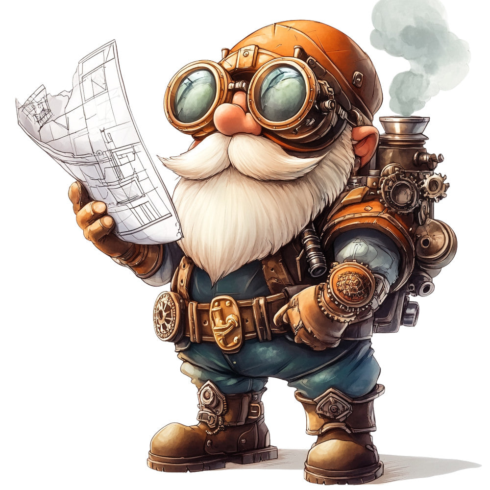 Steampunk Gnomes Fabric Panel 5