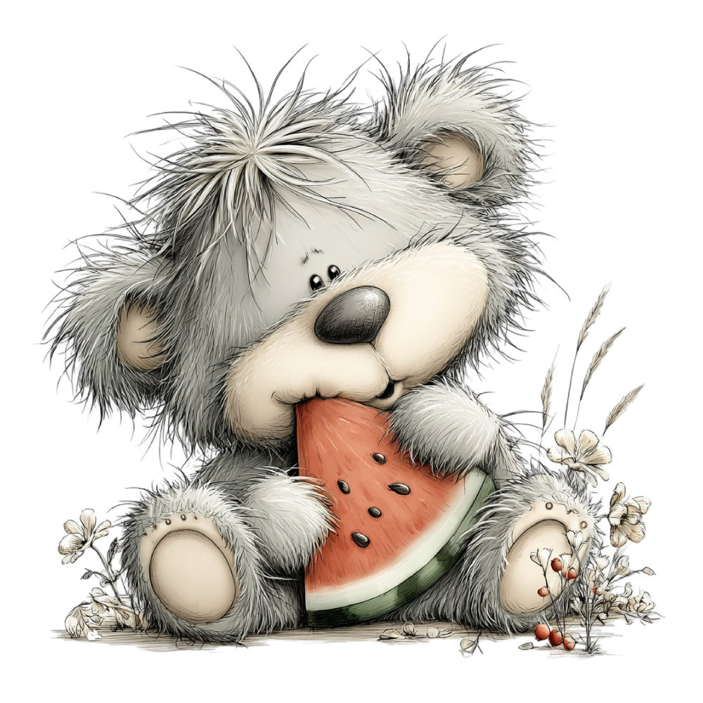 Whimsical Summer Teddy Bear Fabric Panel 28