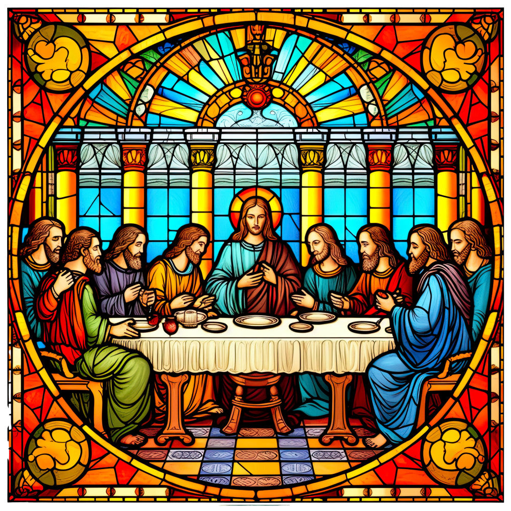 The Last Supper Stained Glass Fabric Panel 2