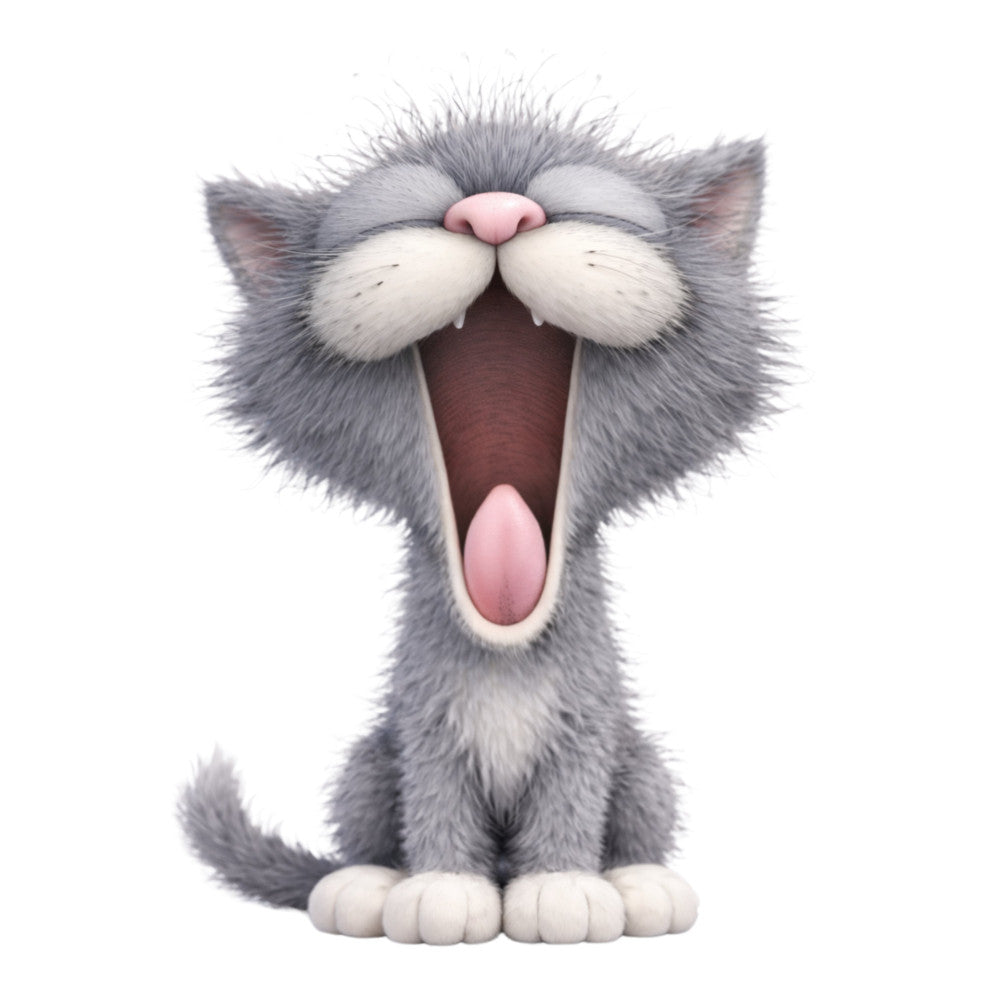 Cute Gray Cat Fabric Panel 3