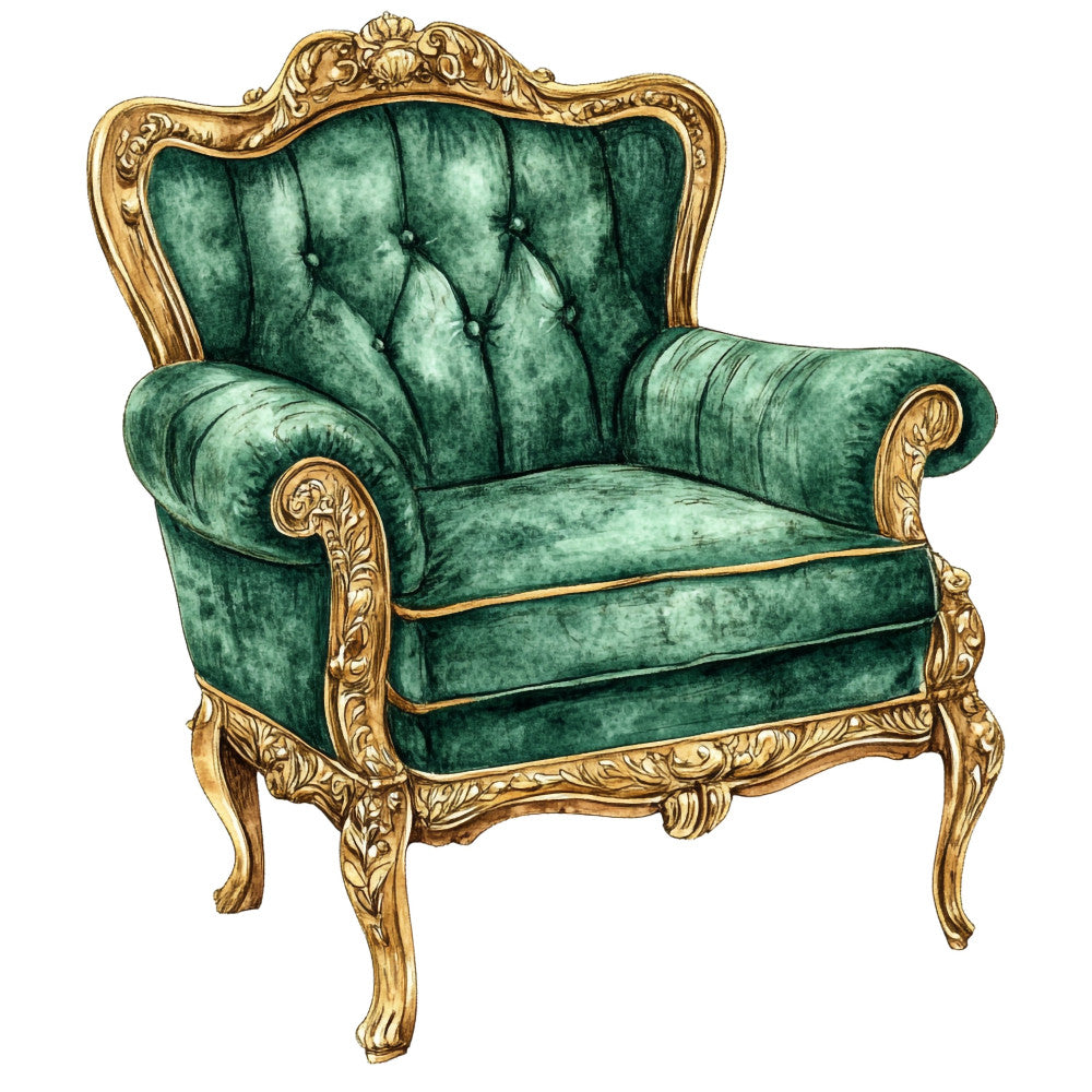 Emerald Victorian Lady Fabric Panel 28