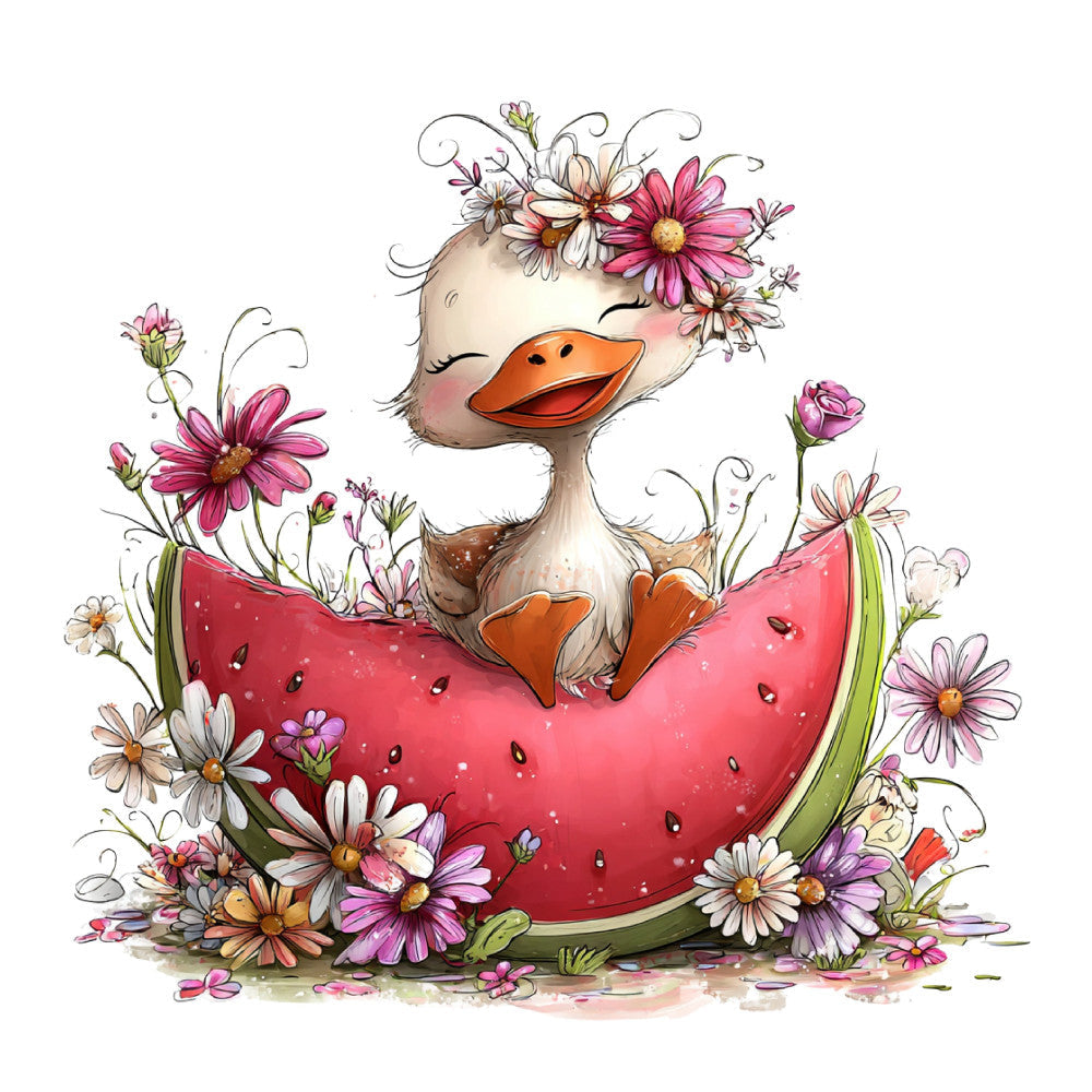 Whimsical Summer Goose Fabric Panel 26