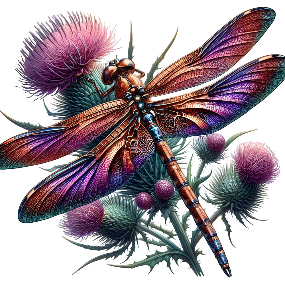 Dragonfly Flower Fabric Panel 7