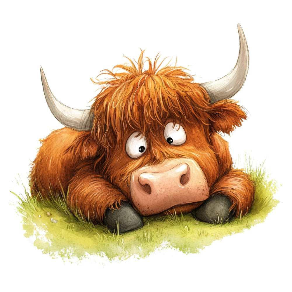 Adorable Highland Cow Fabric Panel 2