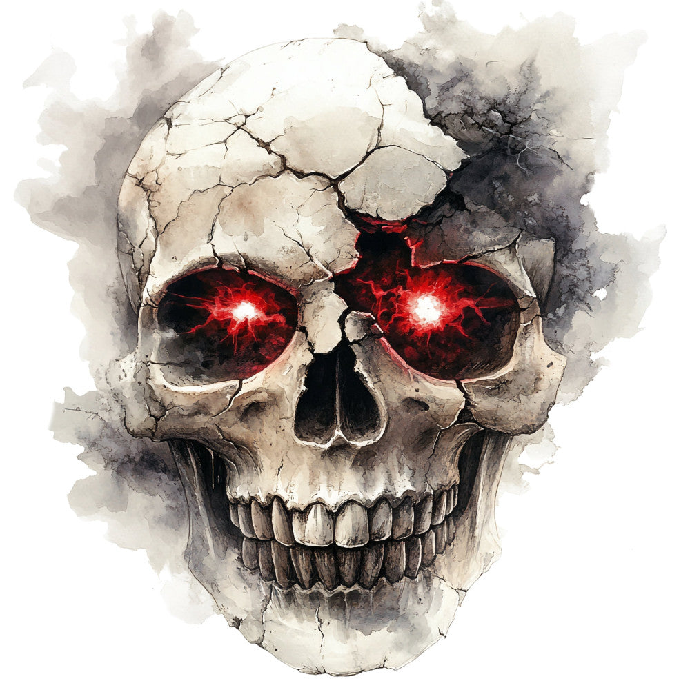 Red Eyed Skull Fabric Panel 23