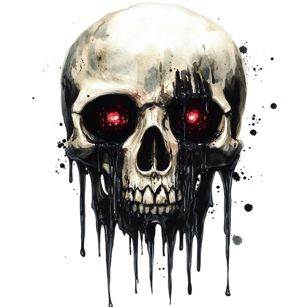 Red Eyed Skull Fabric Panel 10