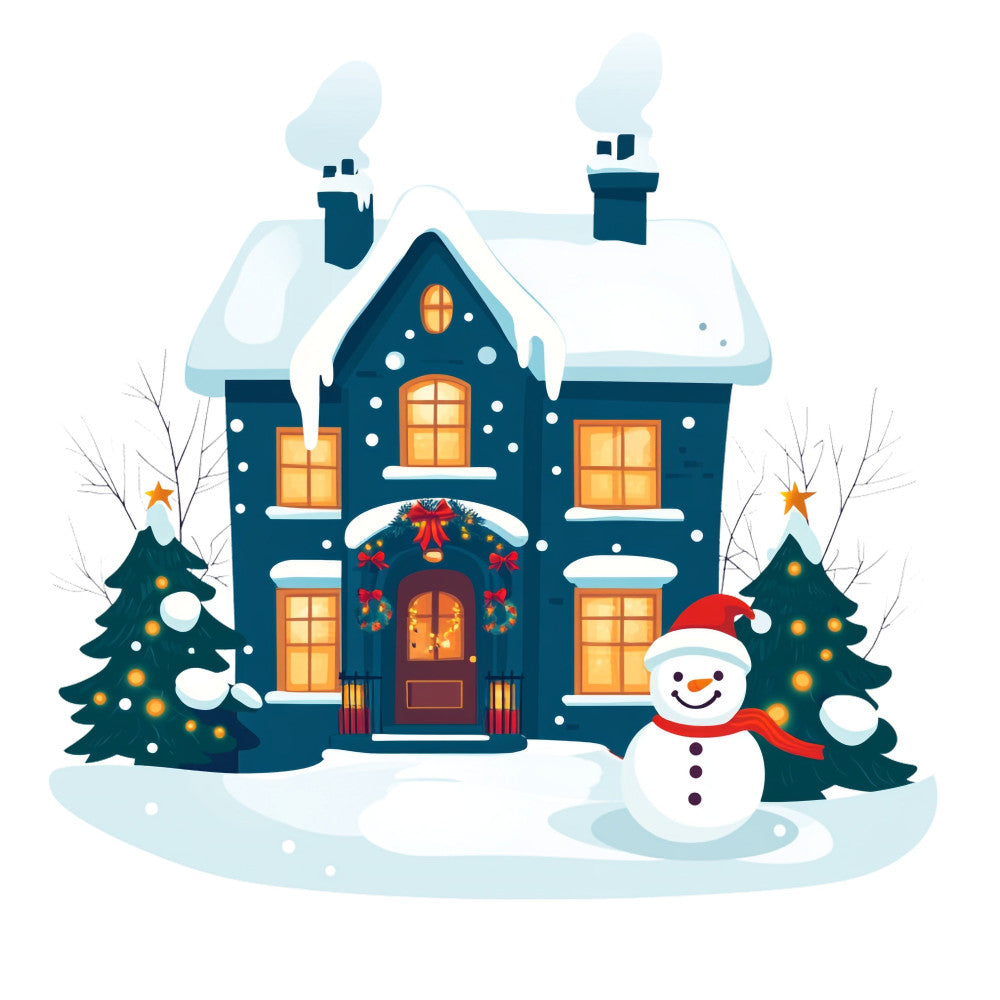 Whimsical Christmas House Fabric Panel 6
