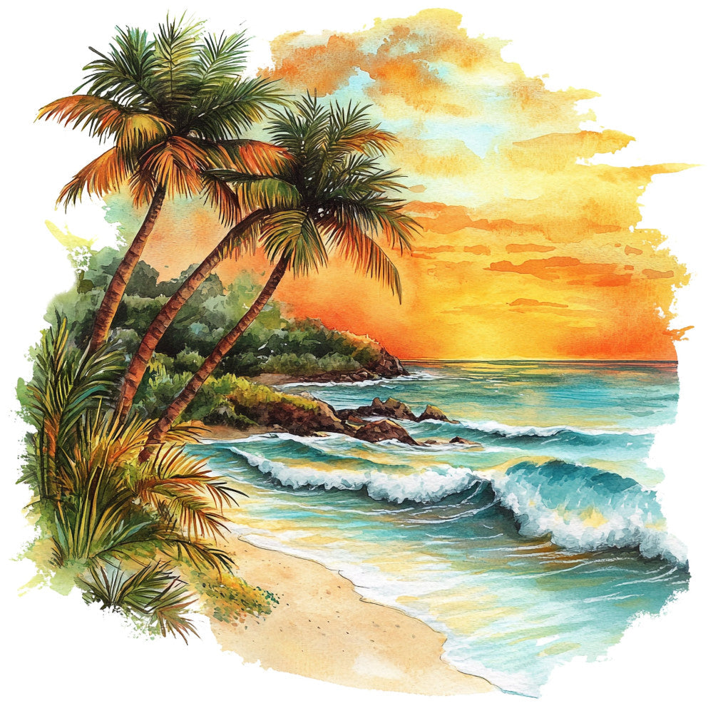 Tranquil Beach Fabric Panel 6