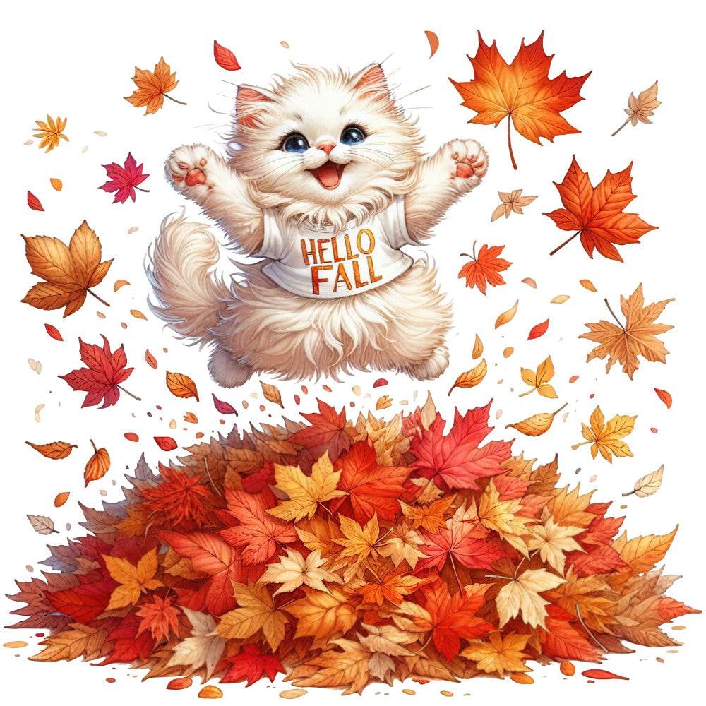Autumn Cats Fabric Panel 63