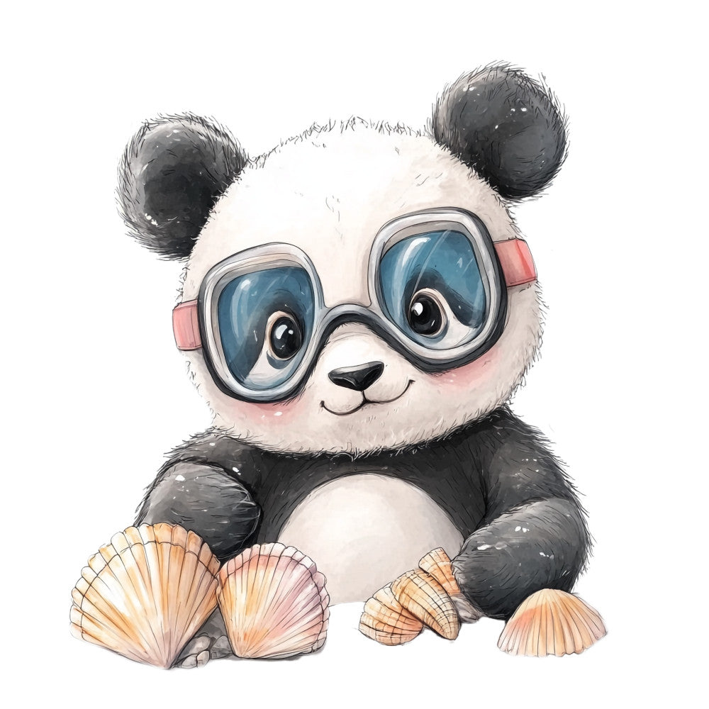 Cute Panda Bears Fabric Panel 15