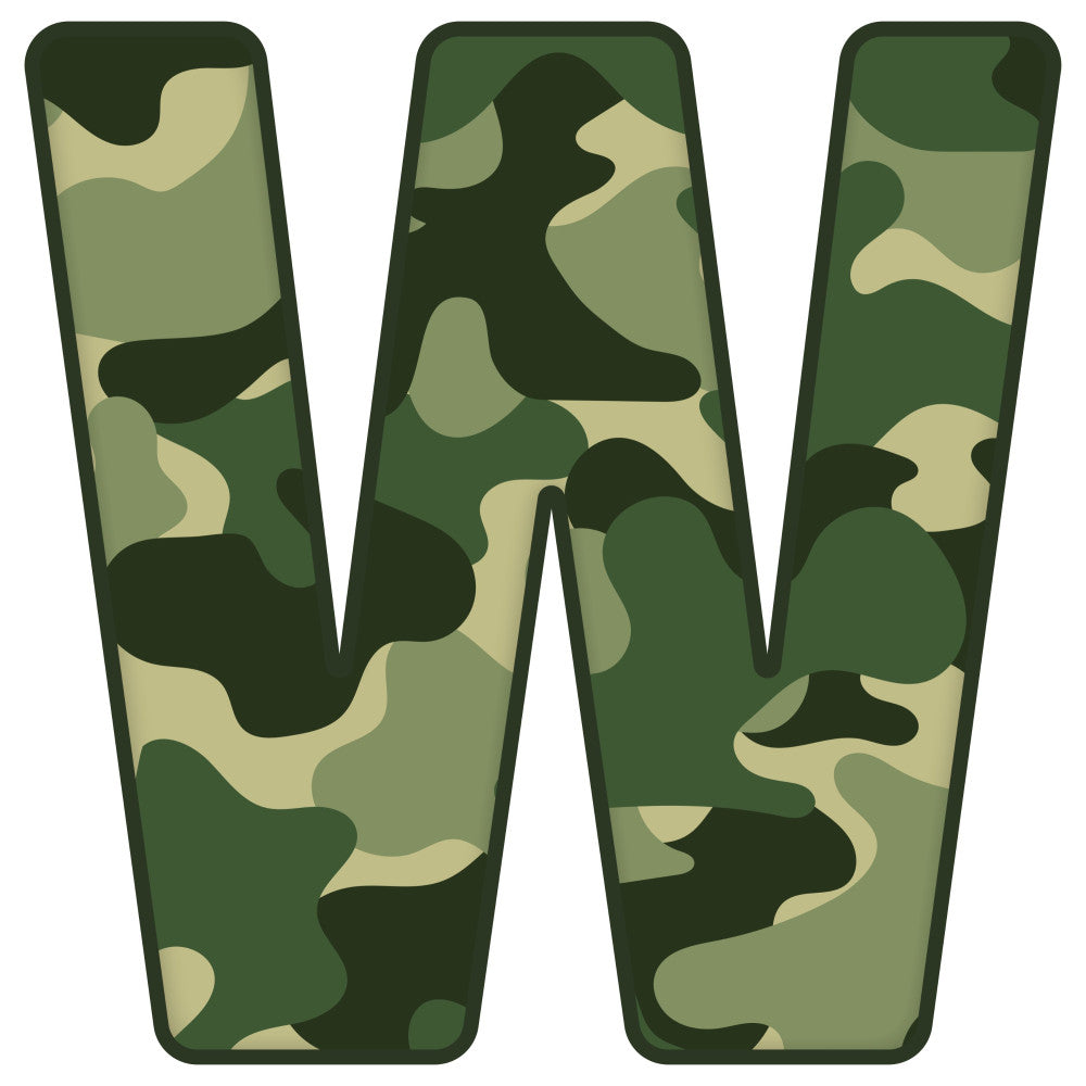 Green Camo Alphabet Fabric Panel 15