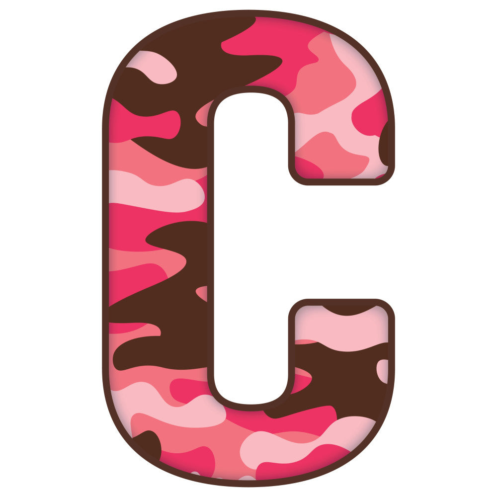Pink Camo Alphabet Fabric Panel 31