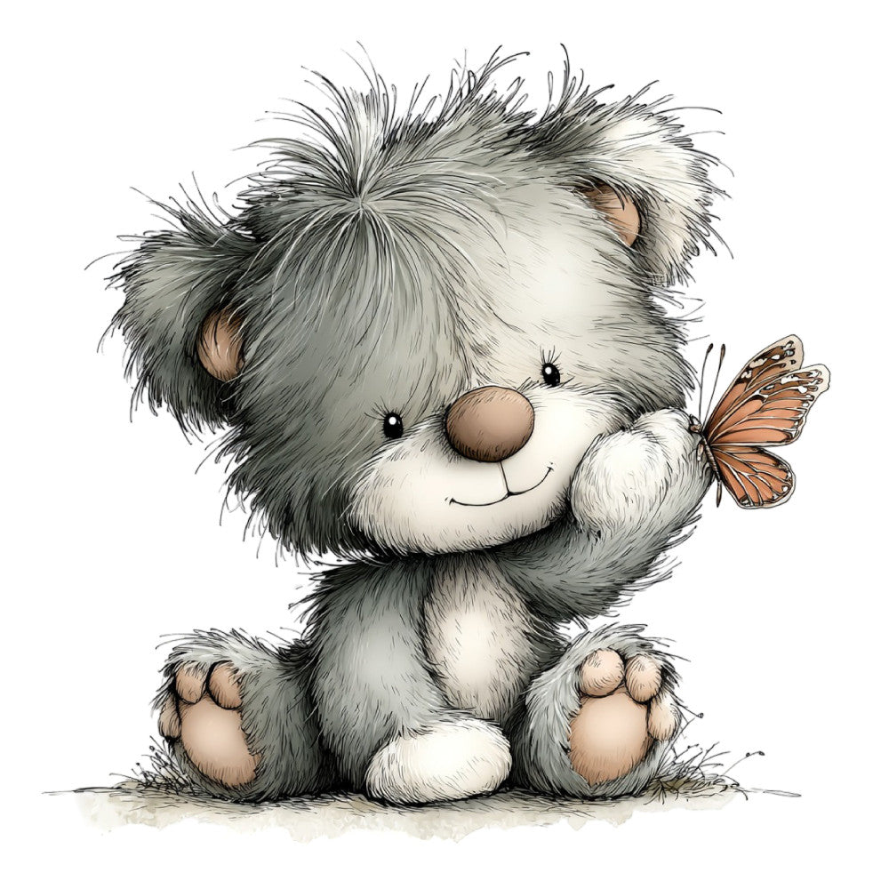 Whimsical Summer Teddy Bear Fabric Panel 33