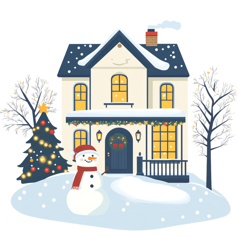 Whimsical Christmas House Fabric Panel 17