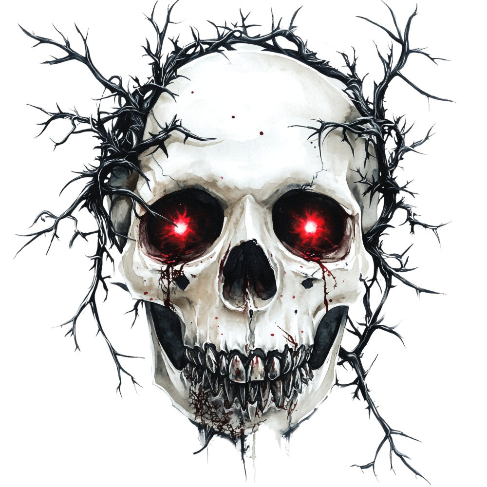 Red Eyed Skull Fabric Panel 24