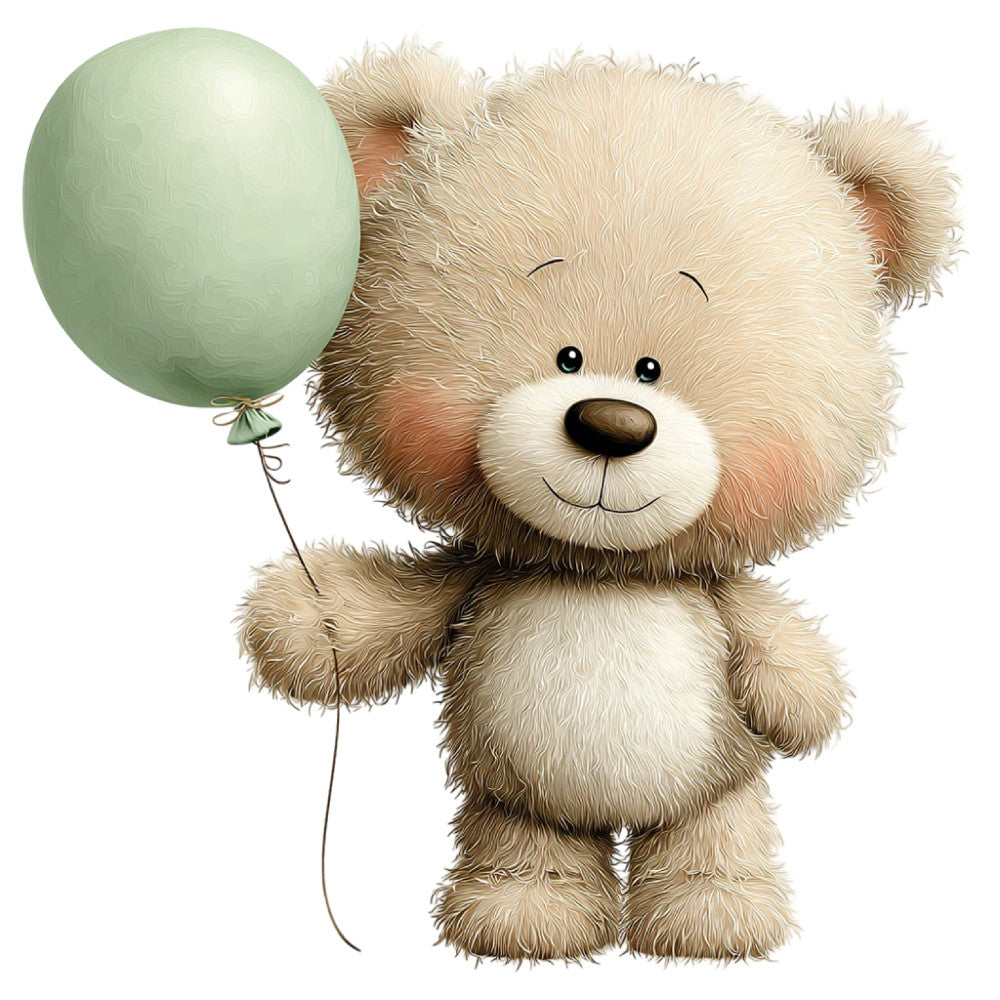 Watercolor Teddy Bear Fabric Panel 4