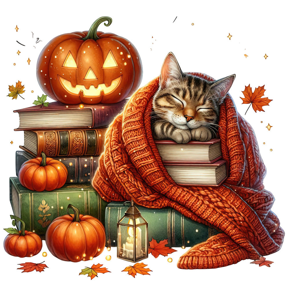 Autumn Cats Fabric Panel 80