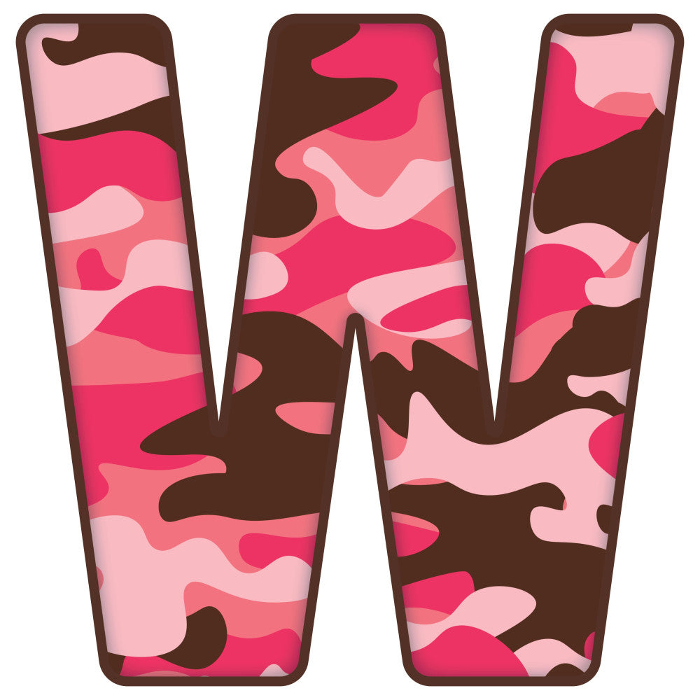 Pink Camo Alphabet Fabric Panel 15