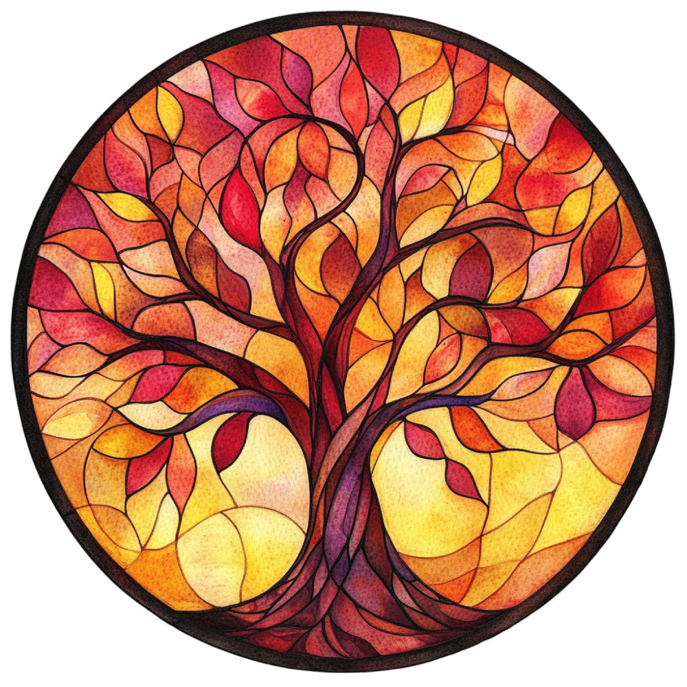 Tree of Life Stained Glass Fabric Panel 4