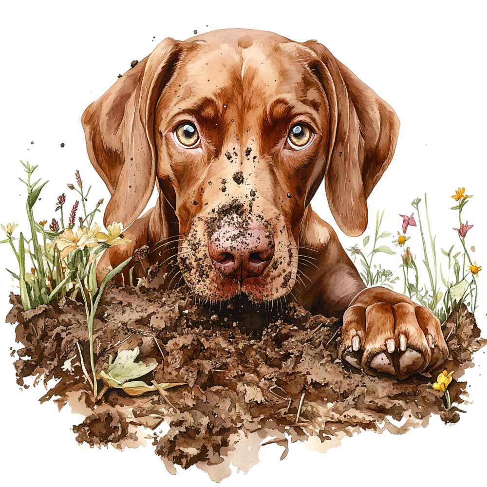 Watercolor Vizslas Fabric Panel 13